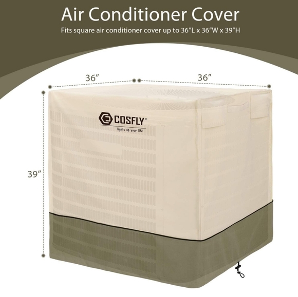 COSFLY Beige Air Conditioner Cover - 36" Length, 36" Width, 39" Height - Picture 5 of 6